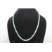 Necklace Strand String Beaded Aquamarine Natural Gem Stone Diamond Cut Bead D954